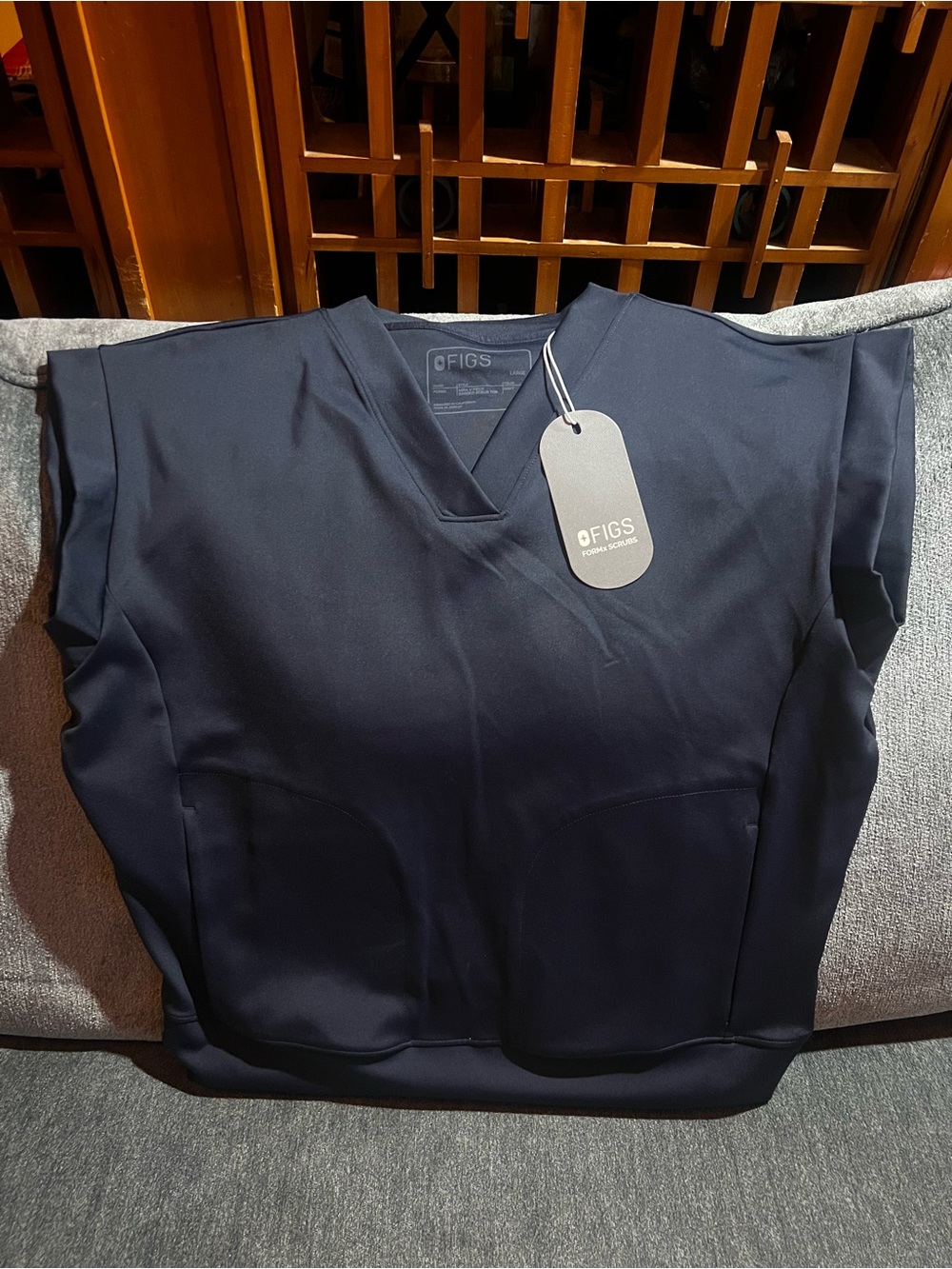 Figs Women's Form x V-Neck Top in Navy